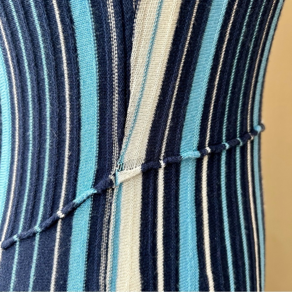 Anthropologie Maeve Lisanne Knit Maxi Dress Blue White Vertical Stripe Size S - Picture 14 of 14